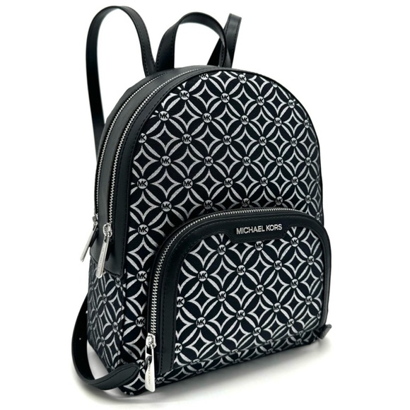Michael Kors Medium Jaycee Backpack Black/Silver - Picture 3 of 13
